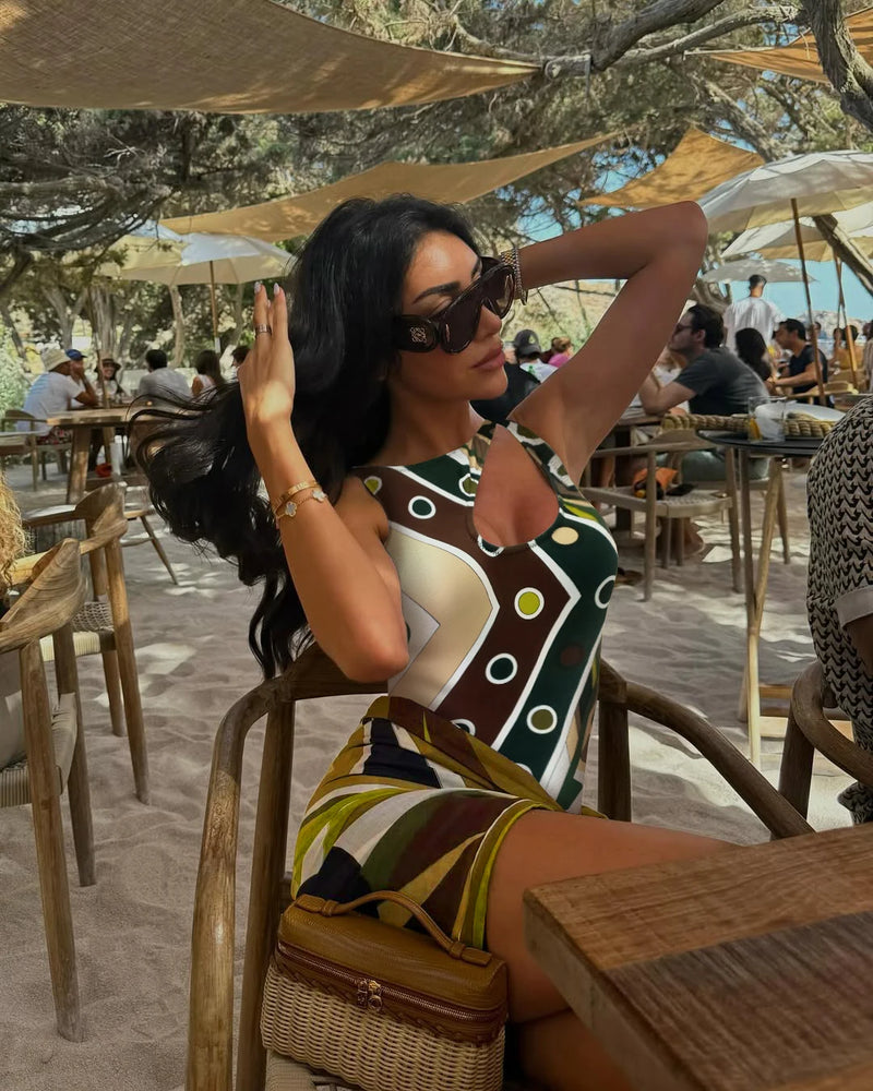 Luxury Hollow-Out Swimsuit with Skirt