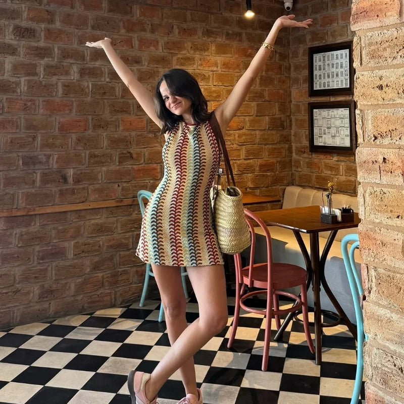 Chic Backless One-Shoulder Knitted Mini Dress