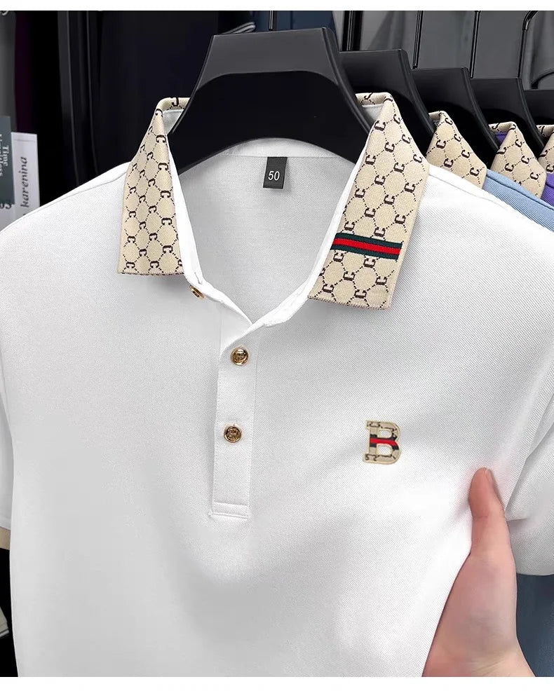 Luxury Embossed B Letter Polo Shirt