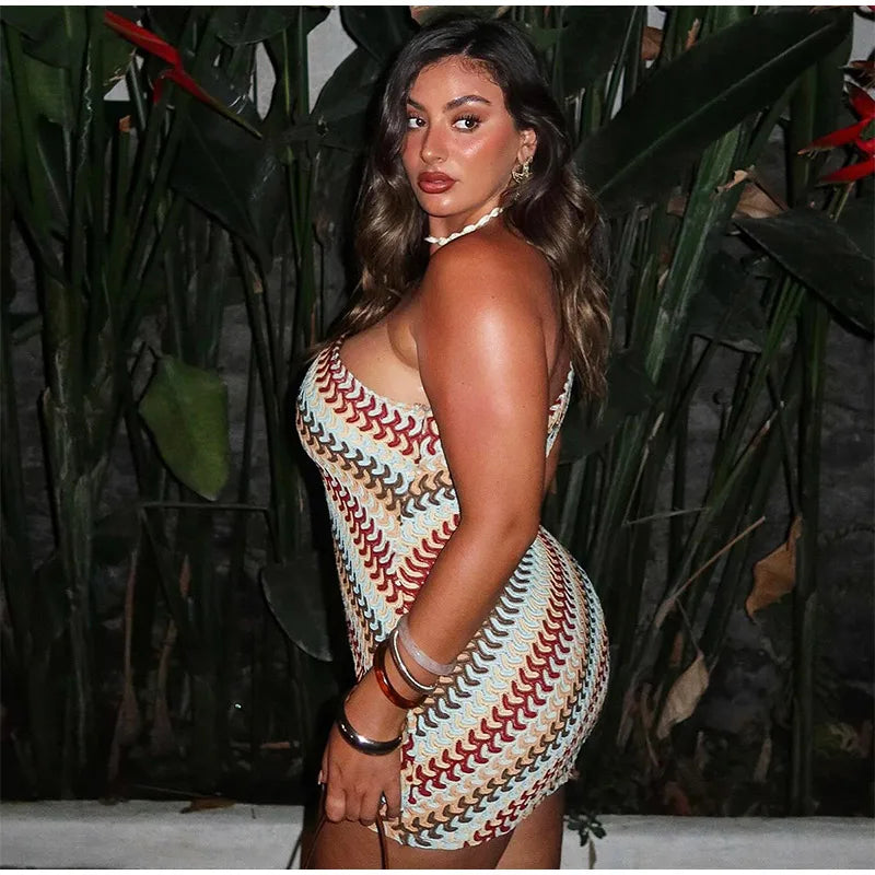 Chic Backless One-Shoulder Knitted Mini Dress