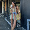 Chic Backless One-Shoulder Knitted Mini Dress